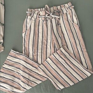 Striped Wide Leg Waist Pants